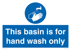 Basin for hand wash only